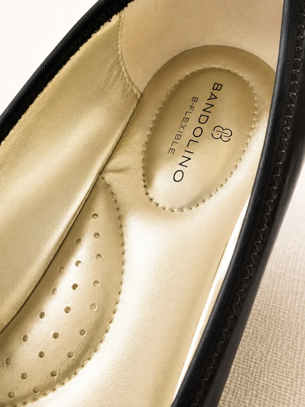 Bandolino Black Patent Wedge Pumps with Silver Circle Accent